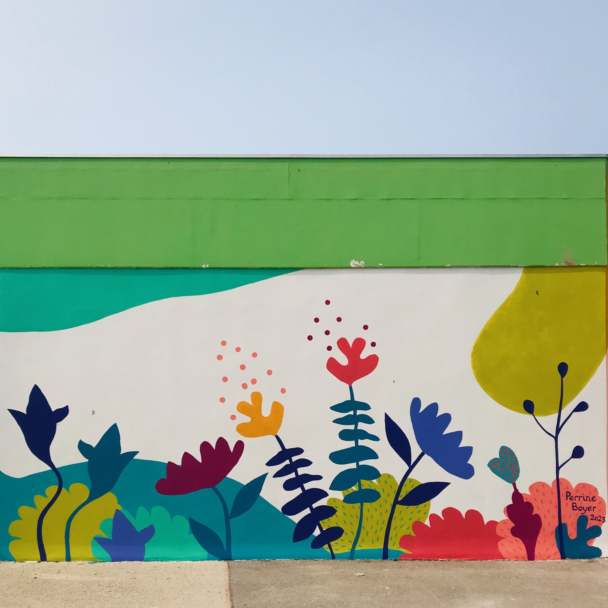 Fresque fleurie - collaborative