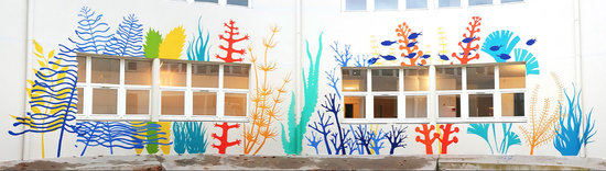 Fresque aquatique - école Alain Savary, Montpellier
