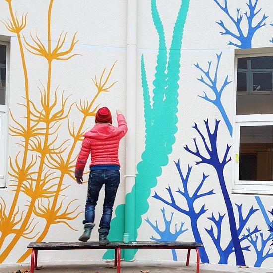Fresque aquatique - école Alain Savary, Montpellier