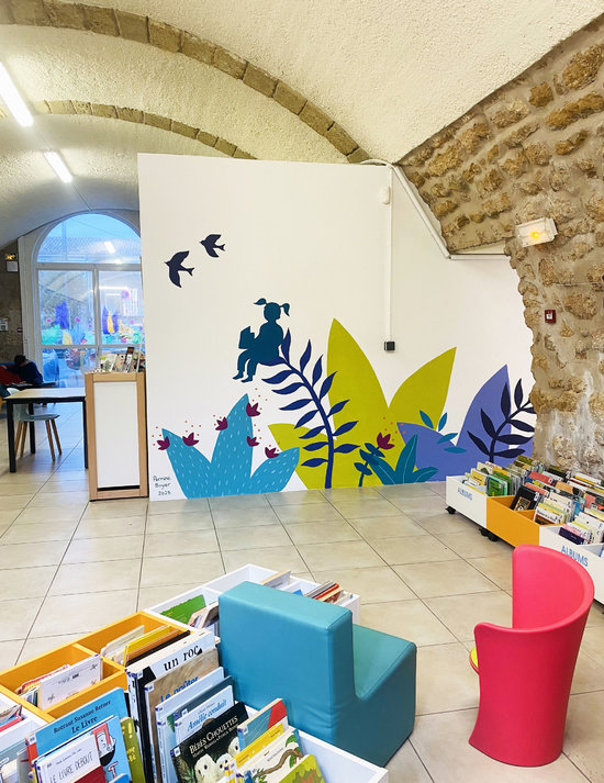 Fresque végétale- médiathèque de Mèze (34)
