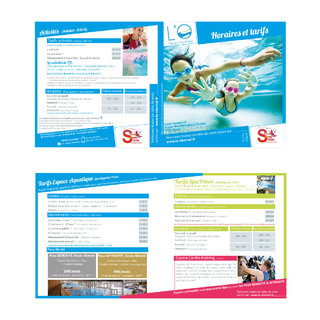 Dépliant "Horaires et tarifs" pour l'espace aquatique L'O