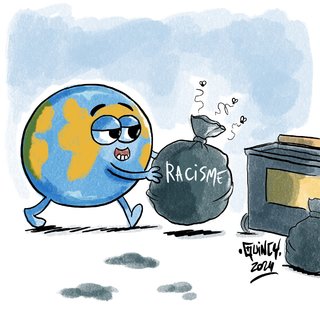 Terre qui sort les poubelles