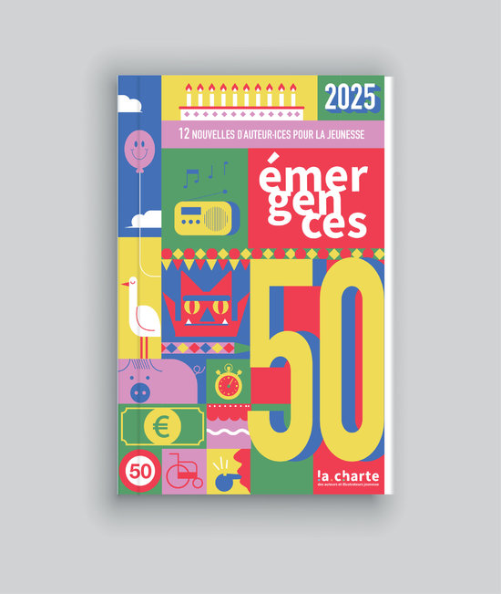 Illustration de couverture. Recueil Émergences, chartes des auteurs illustrateurs 2025