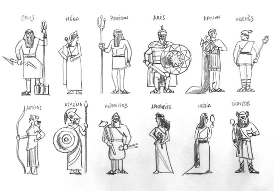 Héraclés et les géants. Projet de documentaire illustrée