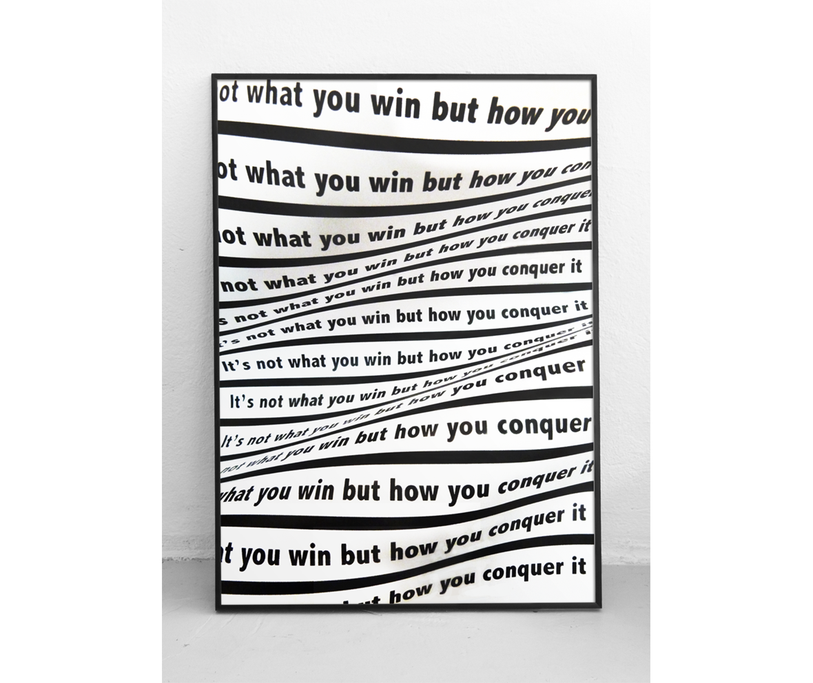 Affiche sur le sport "It's not what you win but how you conquer it"