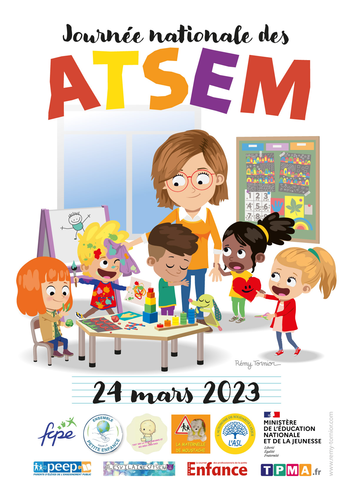 Affiche de la journée nationale des ATSEM 2023