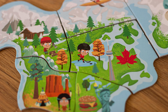 illustration puzzle à scratcher atlas des continents