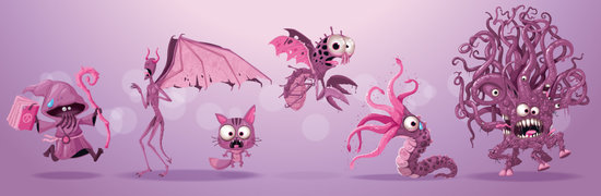 Character design pour le jeu de société Sticky Cthulhu