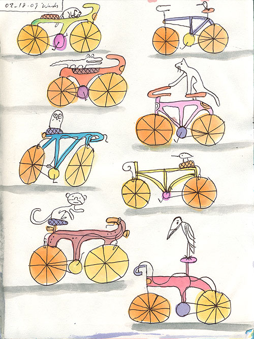 animals sur bicyclettes