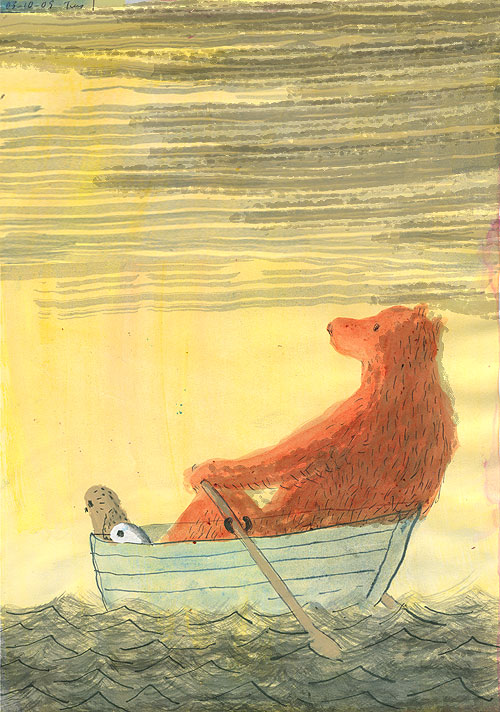 Owl & Tern: The Bear rowing the boat