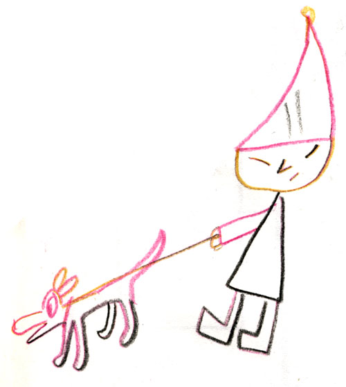 Pointy People: walking the dog