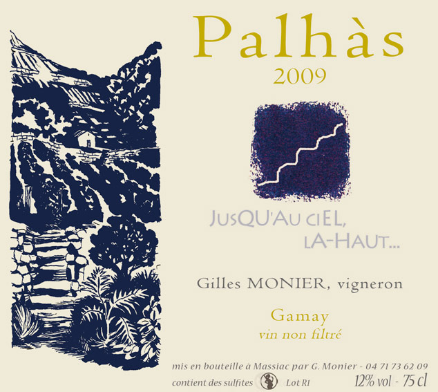 Illustration pour l'étiquette du vin Palhàs d'Auvergne /   mise en page de Fanny COHEN