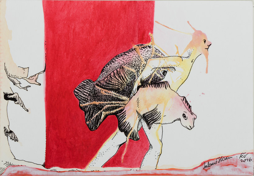 Caresser du doigts le mur du porte poissons 2016