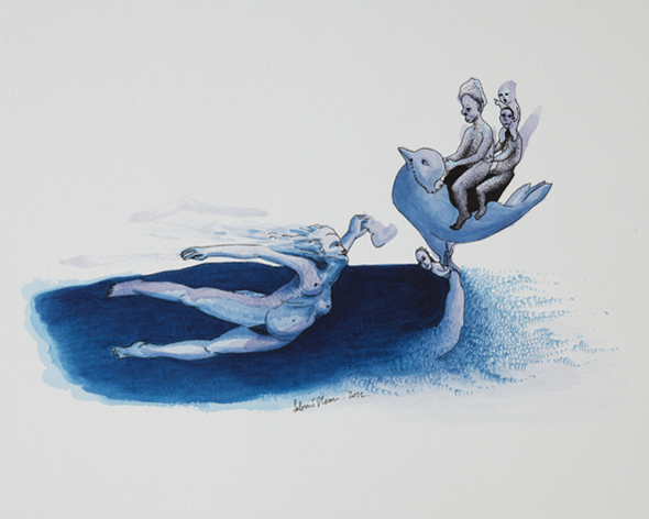 Petite femme contenant la mer et portant le ciel 2012