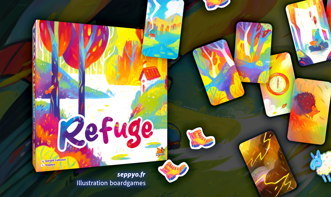 Boardgame Refuge - Seppyo illustrations for Bombyx