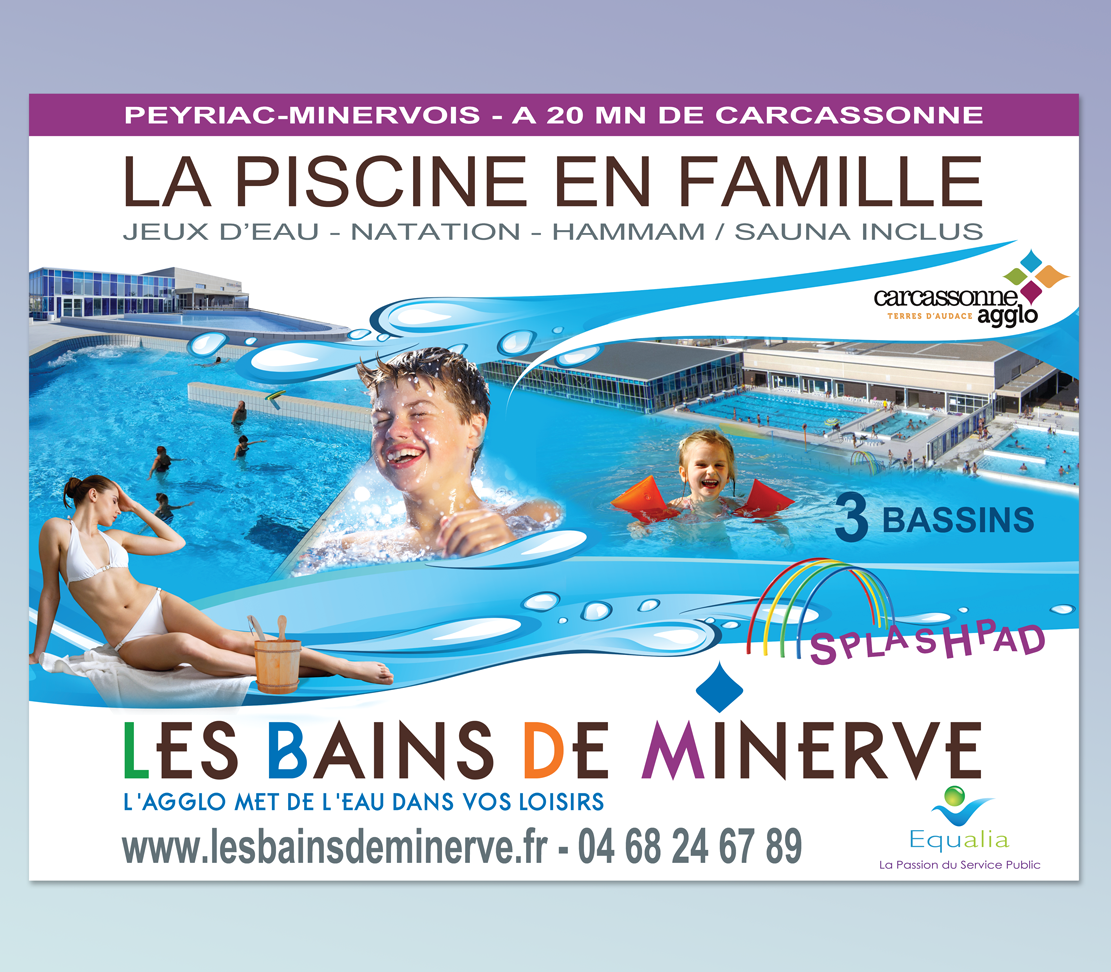 2015 - Equalia - Panneau publicitaire - Piscine les bains de Minerve