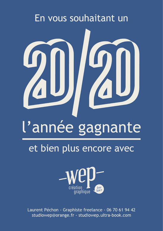 Carte de voeux, 20/20 l'année gagnante.