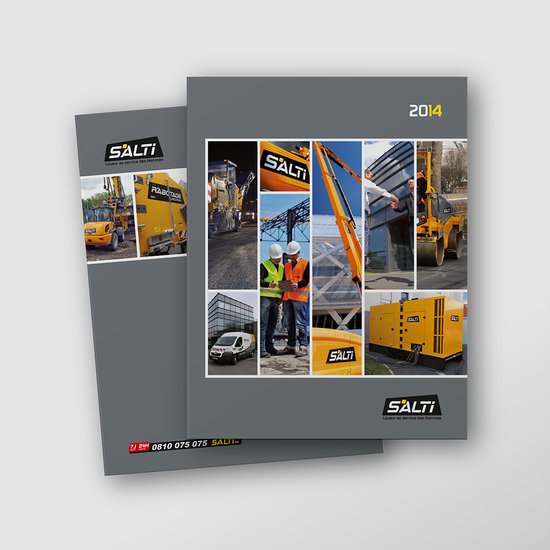 Création de la ligne graphique de l'agenda, la couverture et les pages de communications ainsi que pour le calendrier A4 et XXL et du bloc note chantier de Salti ainsi que du mailing papier.