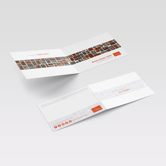 Création de la carte de voeux 2020 pour la Place de la Communication. Recto-verso print et la déclinaison pour la newsletter et les réseaux sociaux.