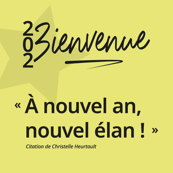 2023 Bienvenue. Jeu typo sur le 3 pour le B