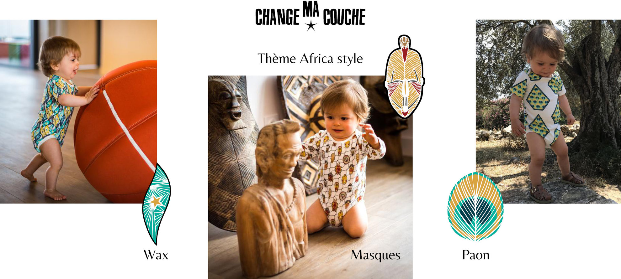 Dessins textile Africa style pour Change Ma Couche.