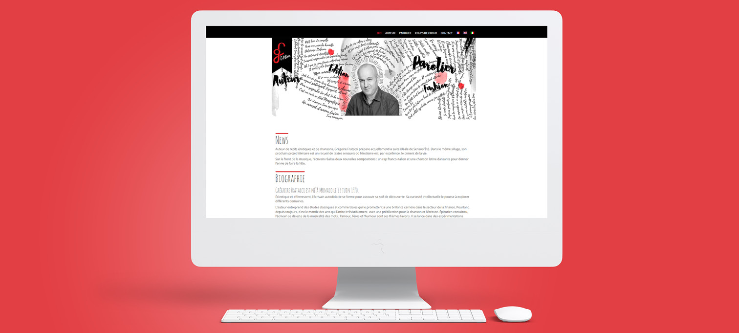 Design web pour Grégoire Fratacci.