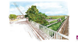 Illustration paysagé pour la SNCF. - sylvie santelli-illustrateur