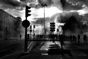 CHEMINOTS EN GREVE MANIFESTATION A PARIS 2008