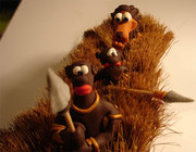 Chasseurs dans la savane.