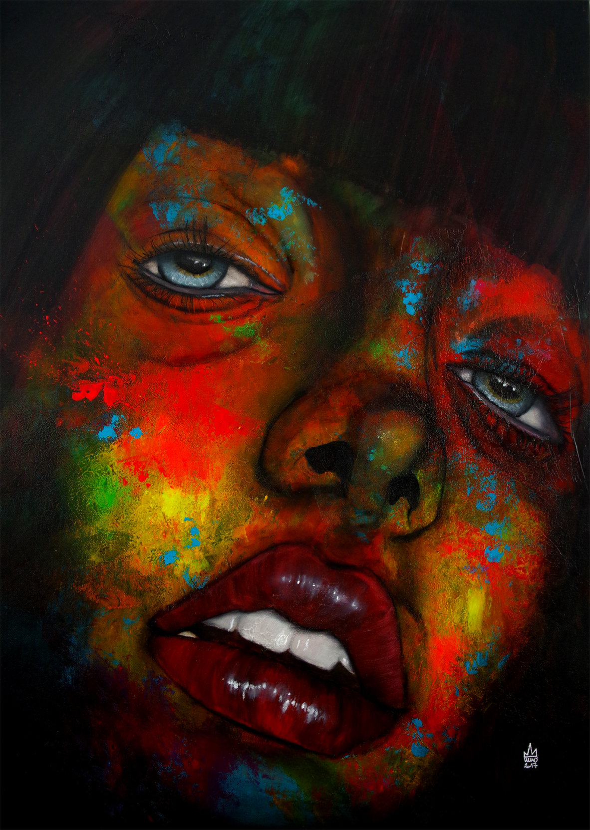 A girl is watching us