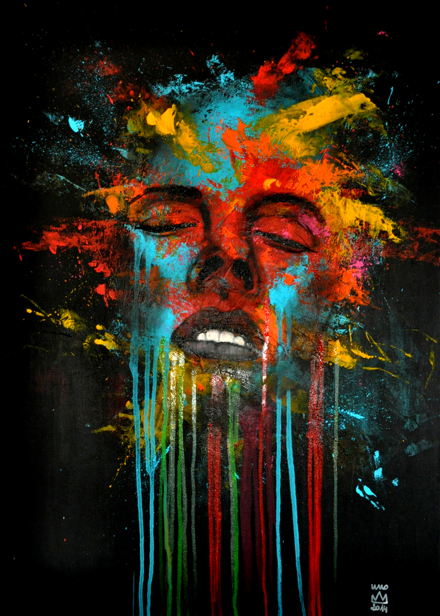woman with eyes closed