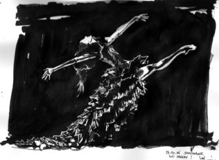 Danseuse, flamenco, robe longue à volants