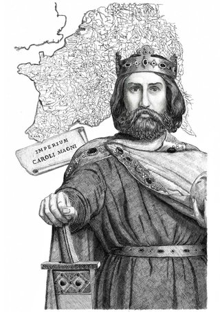 Illustration de Charlemagne pour le livre VIe de Charlemagne de Eginhard - éditions Les Belles Lettres.jpg