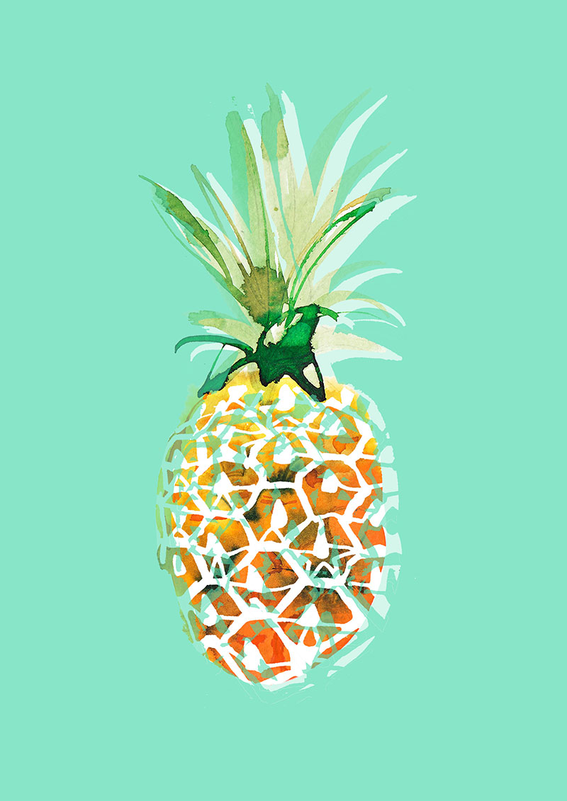 Pineapple Green, food illustration