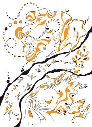 Les folles énergies orange (dessin 2018, vectorisation 2020)
