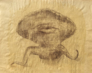 La bouche-pieuvre (2000, fusain, 60x50 cm)